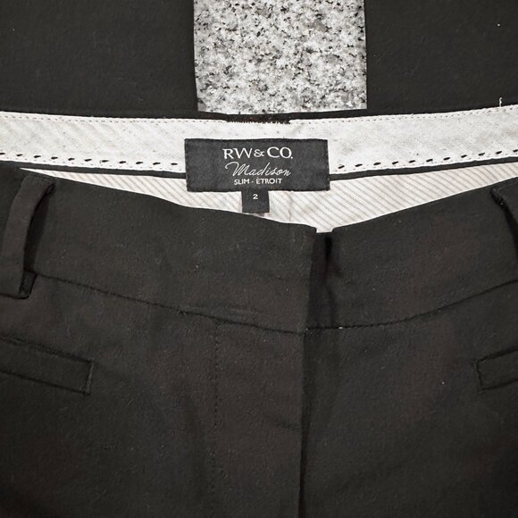 Low Rise Slim Leg Dress Pants Black Womens Size 2 - Picture 3 of 5